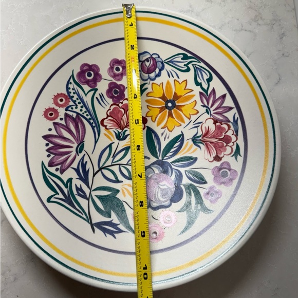 Vibrant Handpainted Poole Pottery Floral Ceramic Dinner Plate/Charger - Picture 3 of 5